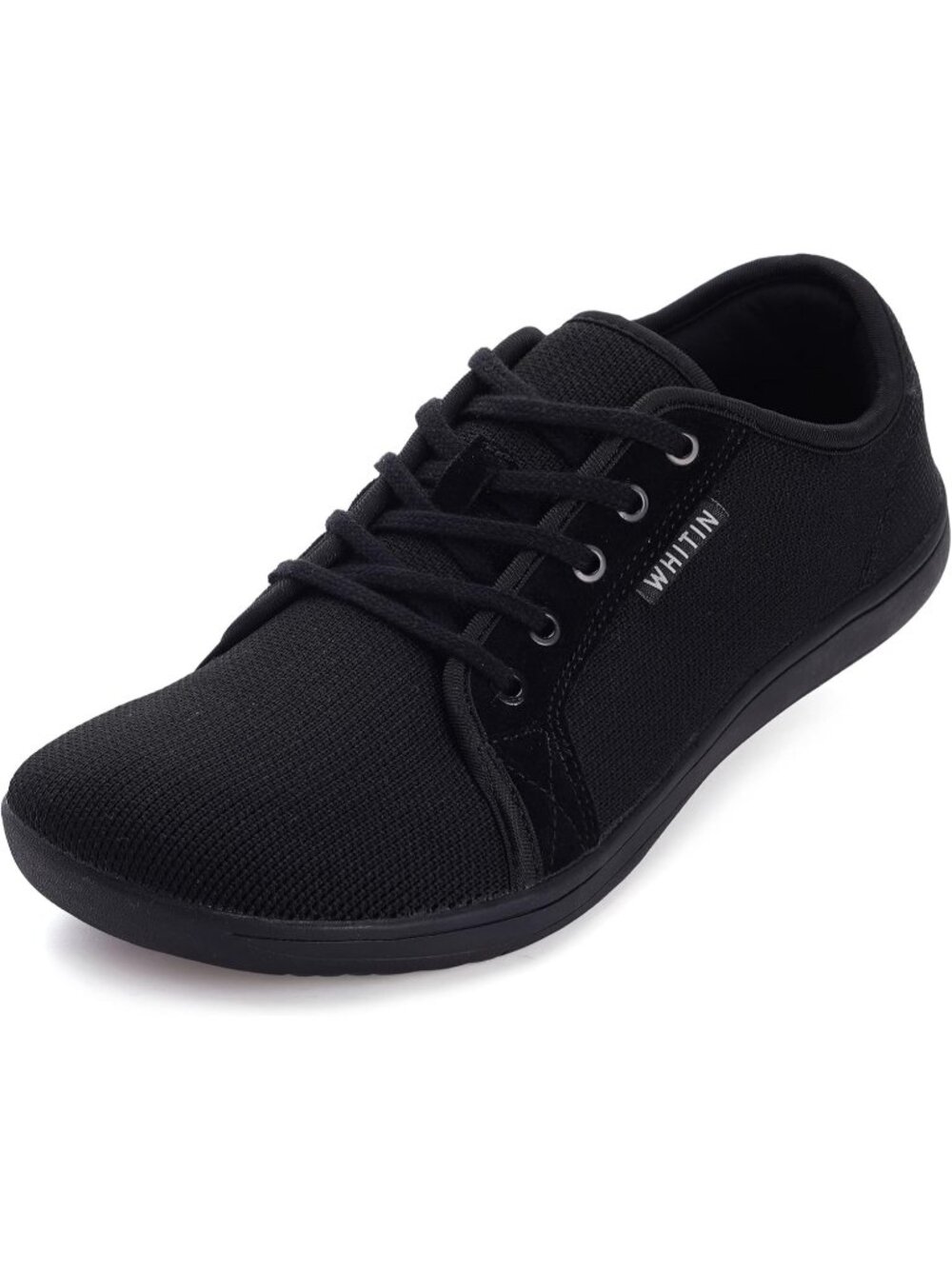 Women's Black Minimalist Barefoot Shoe Zero Drop Sole Wide Width Fashion Sneaker